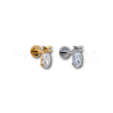 Piercing Ananas con Zircone in Acciaio Chirurgico 316L