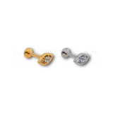 Piercing a Occhio in Acciaio Chirurgico con Zircone