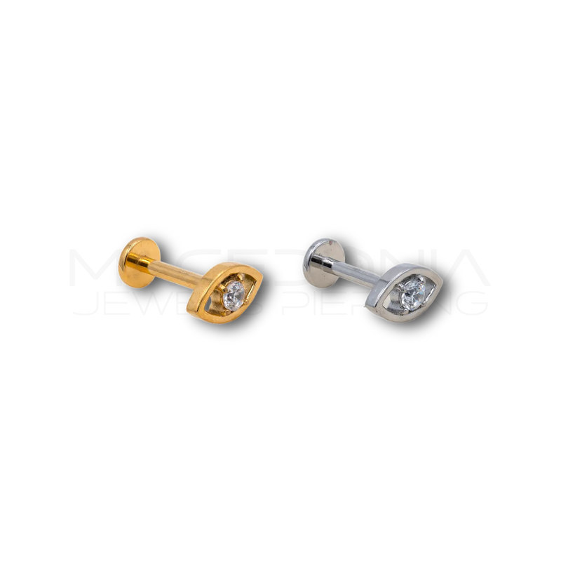 Piercing a Occhio in Acciaio Chirurgico con Zircone