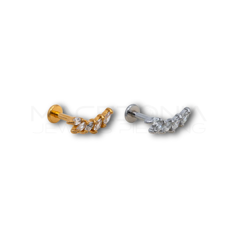 Piercing Corona con 5 Zirconi in Acciaio Chirurgico 316L