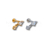 Piercing Zircone a Rombo con Ciondolo in Acciaio Chirurgico 316L