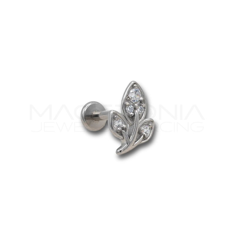 Piercing Foglie con Zirconi