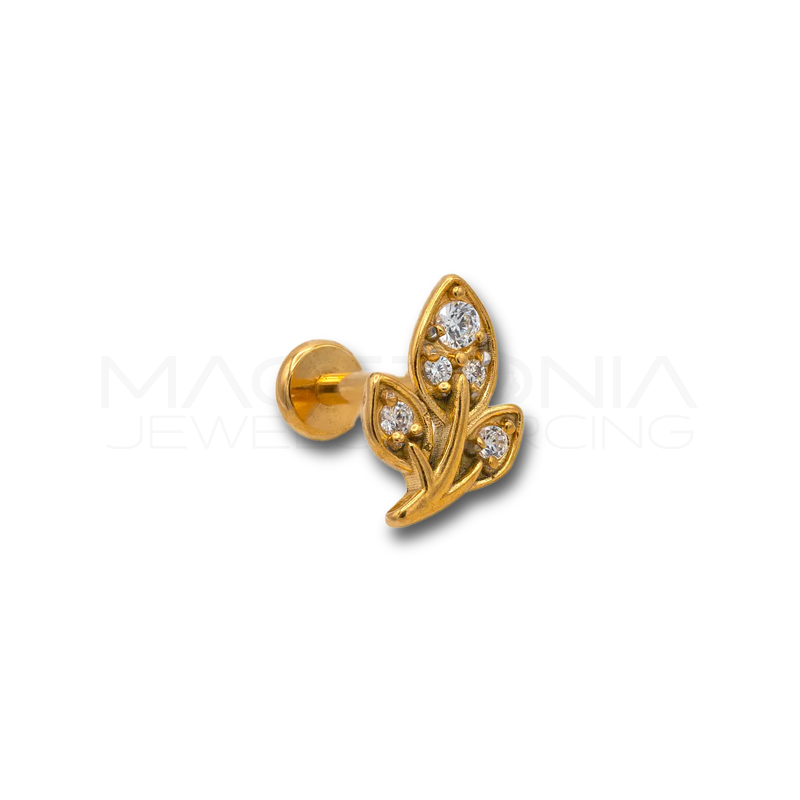 Piercing Foglie con Zirconi