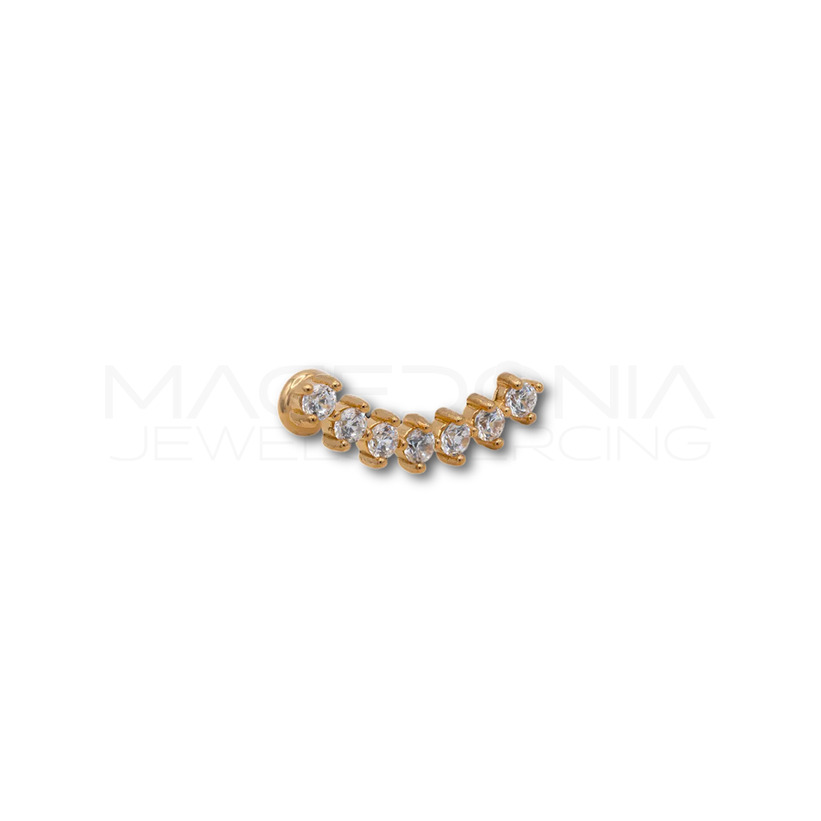 Piercing Corona con Zirconi in Acciaio Chirurgico 316L