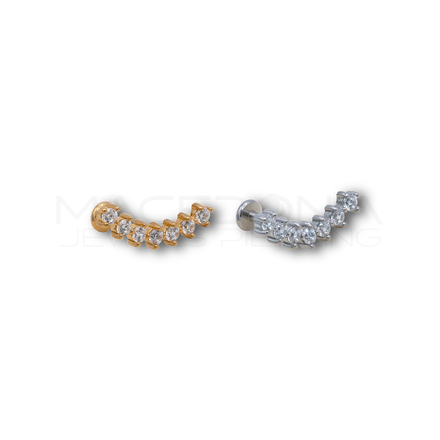 Piercing Corona con Zirconi in Acciaio Chirurgico 316L