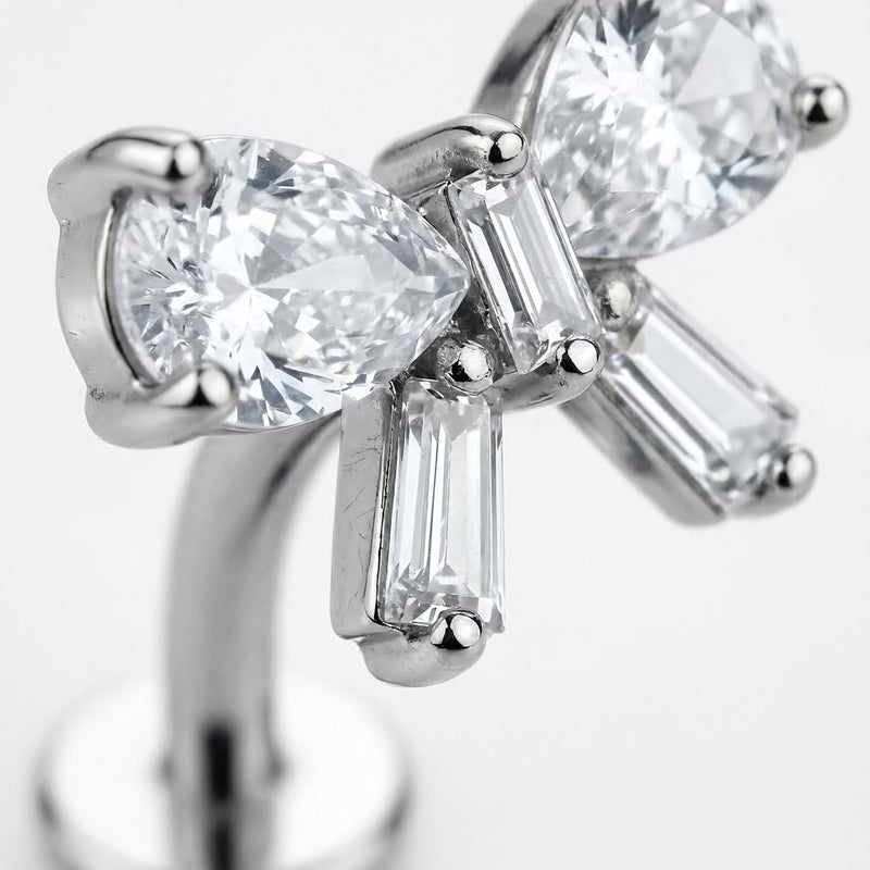 Piercing Ombelico Navel con Brillante Fiocco zircone – Acciaio Chirurgico 316L