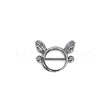 Piercing da Capezzolo in Acciaio Chirurgico 316L con Ali Decorative e Bilanciere