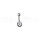 Piercing Ombelico in Acciaio Chirurgico 316L con Pallina e Zircone