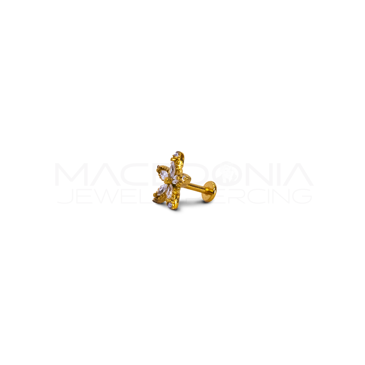 Piercing a Fiore in Acciaio Chirurgico con Zirconi
