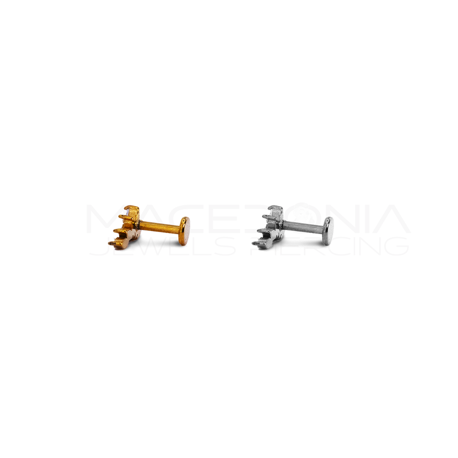 Piercing Corona a Petali con Zirconi in Acciaio Chirurgico 316L