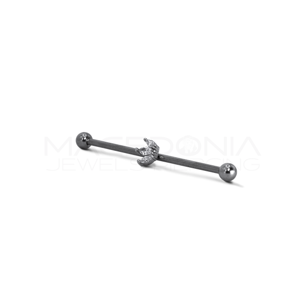 BARRETTA INDUSTRIAL CON PALLINE E PETALI CON ZIRCONI