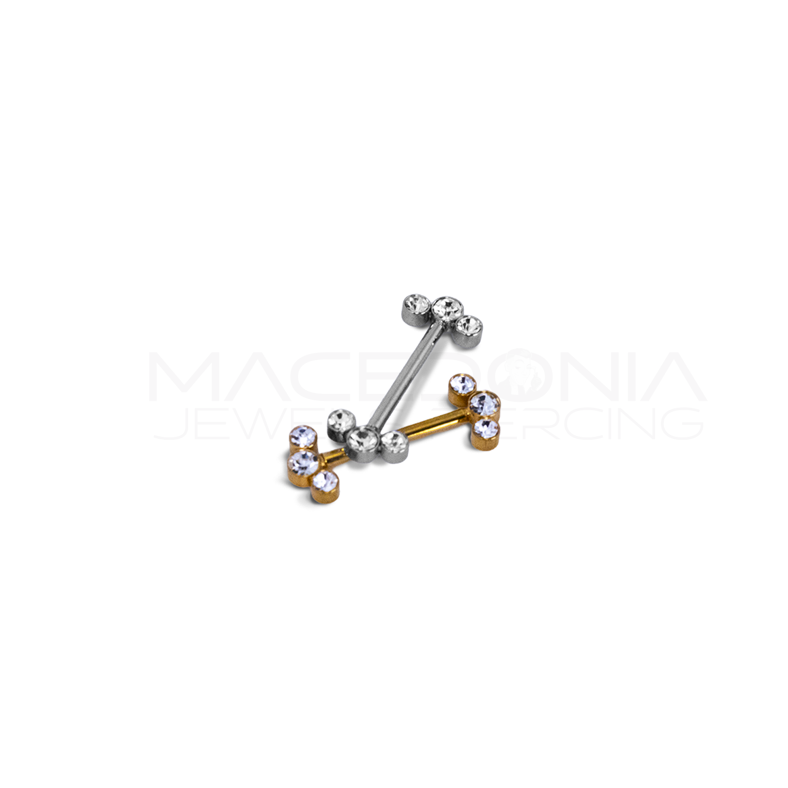 Piercing da Capezzolo in Acciaio Chirurgico 316L con Zirconi Scintillanti