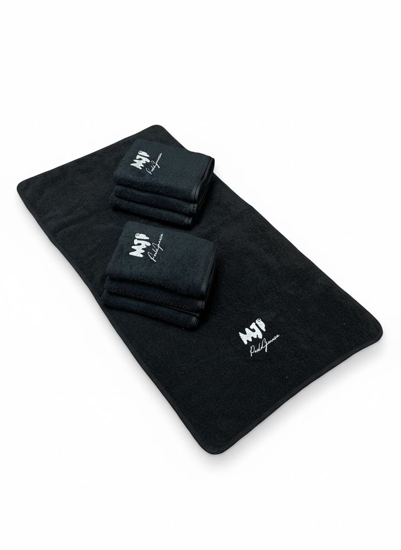 Asciugamano Bagno Palestra Nero MJP – Paolo Giausa| Spugna Premium Ricamata