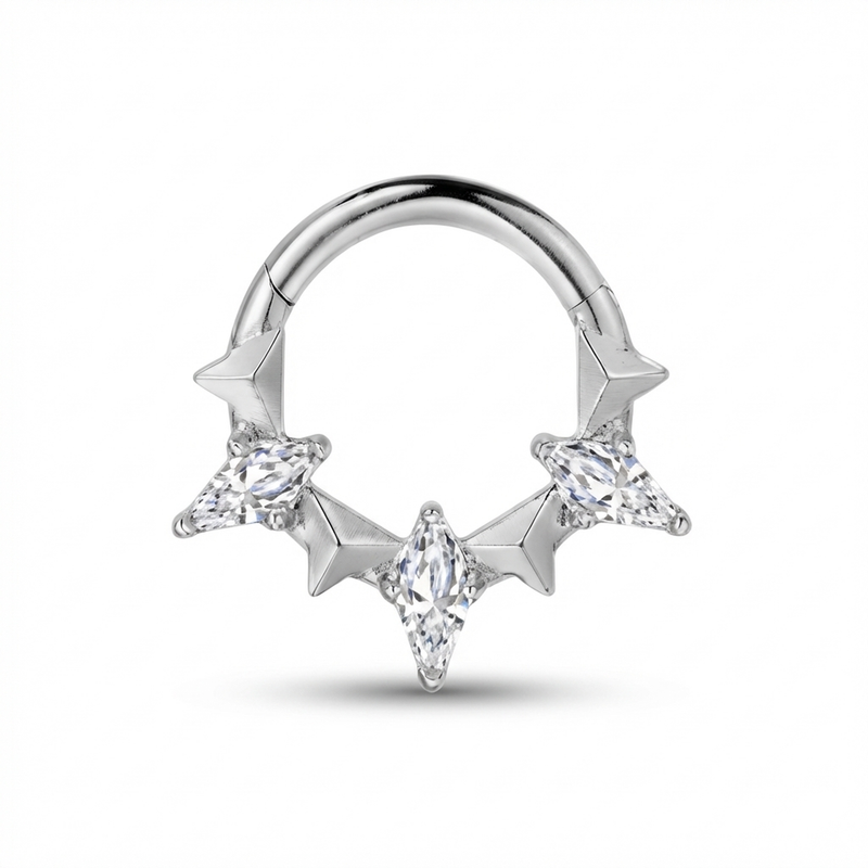 Piercing con zirconi e punte in Titanio G23 - Piercing per Lobo, helix, daith, septum