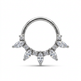 Piercing con Corona di Zirconi in Acciaio Chirurgico 316L