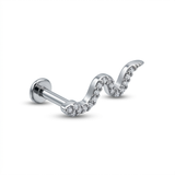 Piercing a Serpente in Acciaio Chirurgico con Zirconi