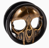 Dilatatore nero con teschio in Acciaio Inox - Piercing per Lobo