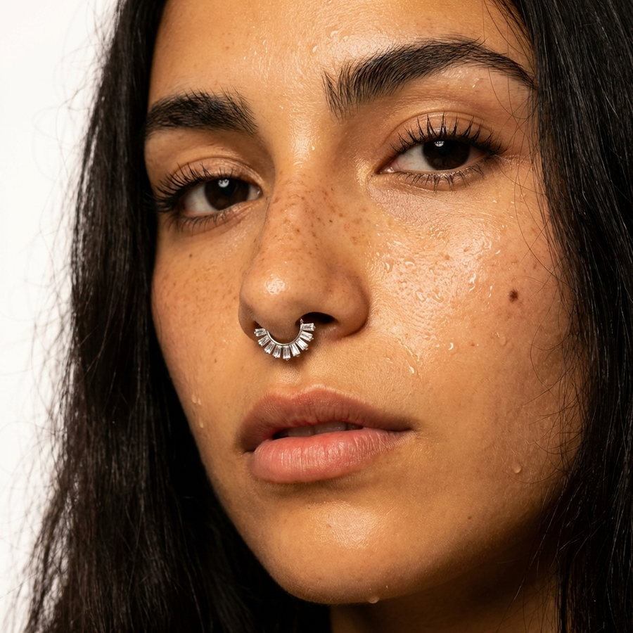 Piercing con zirconi in Titanio G23 - Piercing per Lobo, helix, daith, septum