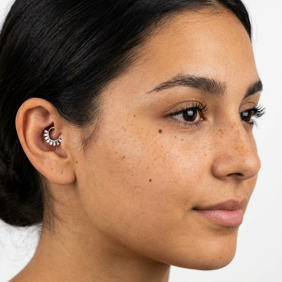 Piercing con zirconi in Titanio G23 - Piercing per Lobo, helix, daith, septum