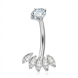 Piercing con zirconi in Titanio G23 - Piercing per ombelico
