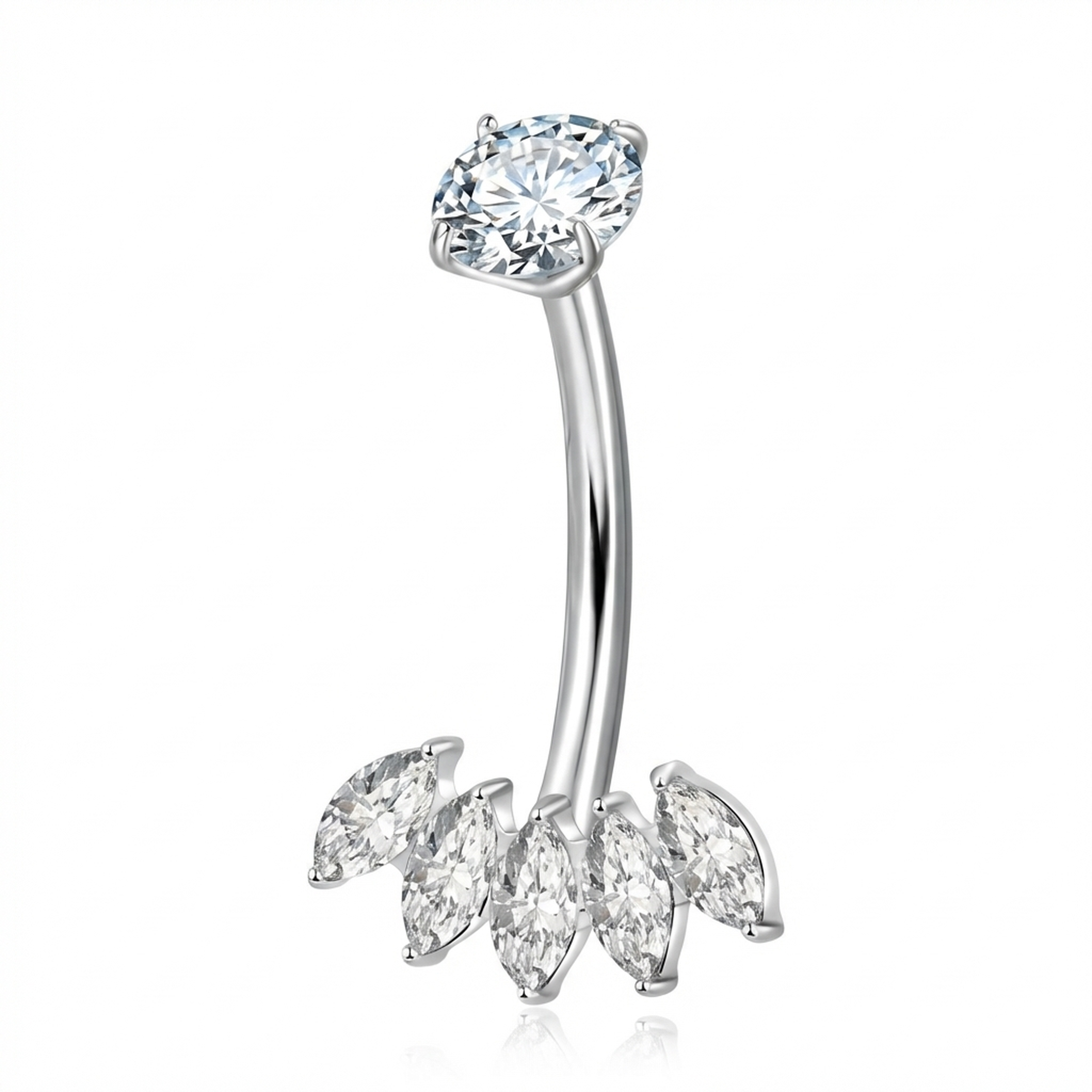 Piercing con zirconi in Titanio G23 - Piercing per ombelico