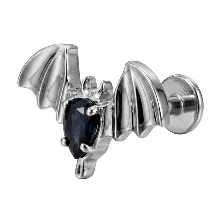 Piercing con pipistrello in Titanio G23- Piercing per Lobo, helix, forward helix, conch, flat, tragus