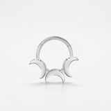 Piercing con tre mezze lune  in Titanio G23 - Piercing per Lobo, helix, daith, septum