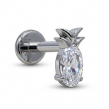 Piercing Ananas con Zircone in Acciaio Chirurgico 316L