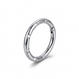 Piercing clicker in acciaio chirurgico 316L con zirconi incastonati