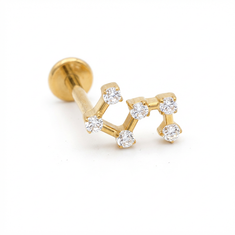 Piercing con zirconi in Titanio G23- Piercing per Lobo, helix, forward helix, conch, flat, tragus
