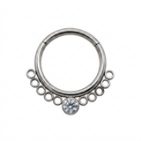 Piercing clicker a cerchi con zircone in acciaio chirurgico 316L