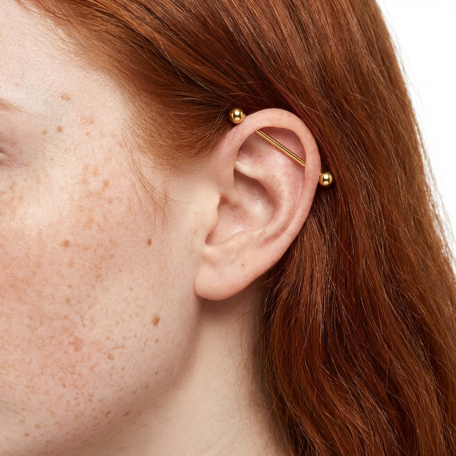Barretta con palline in Titanio F136 - Piercing per Lingua e nipple