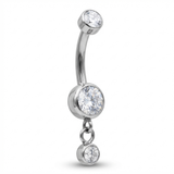 Piercing con zirconi in Titanio G23 - Piercing per ombelico