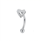 Piercing con cuoricino di zirconi in Titanio G23 - Piercing per ombelico