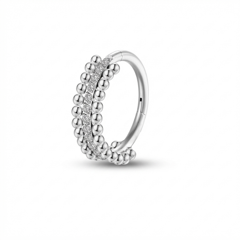 Piercing con zirconi e palline in Titanio G23 - Piercing per helix
