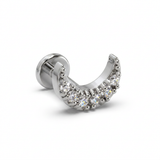 Piercing a Luna in Acciaio Chirurgico con Zirconi