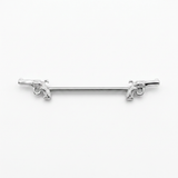 Barbell Industrial in Acciaio Chirurgico 316L con Doppie Pistole Decorative