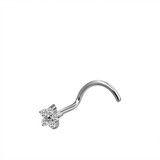Piercing con fiorellino di zirconi in Titanio G23- Piercing per naso