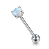 Piercing con zircone rotondo in Titanio F136 - Piercing per lingua