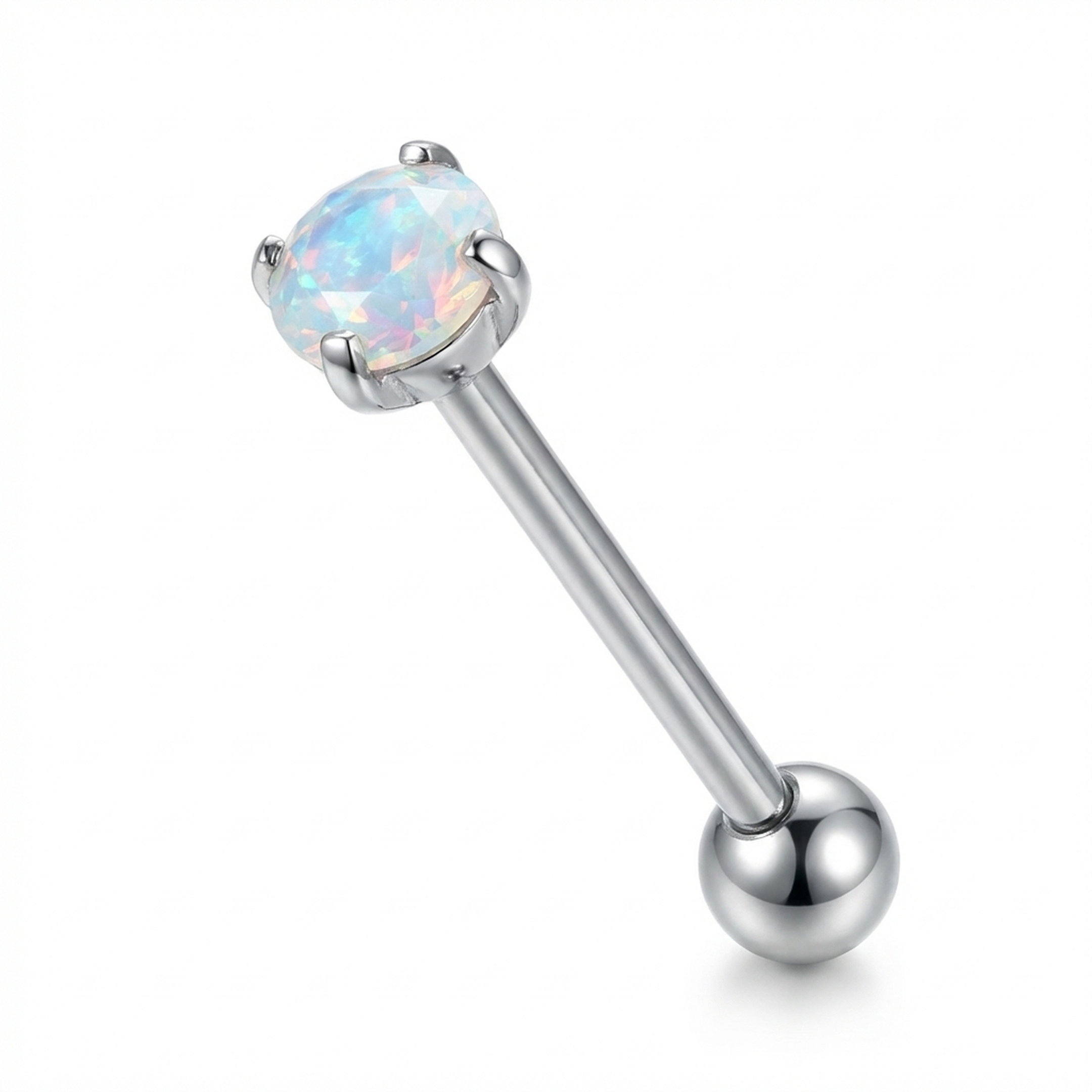 Piercing con zircone rotondo in Titanio F136 - Piercing per lingua