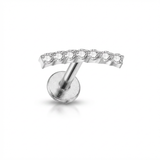 Piercing con corona di zirconi in Titanio G23- Piercing per Lobo, helix, forward helix, conch, flat, tragus