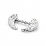 Piercing da Capezzolo in Acciaio Chirurgico 316L con Ali Decorative