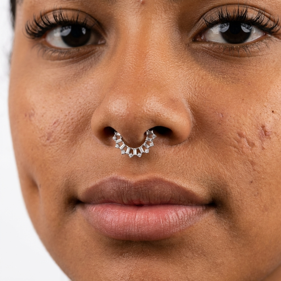Piercing con zirconi in Titanio G23- Piercing per Lobo, helix, daith, septum
