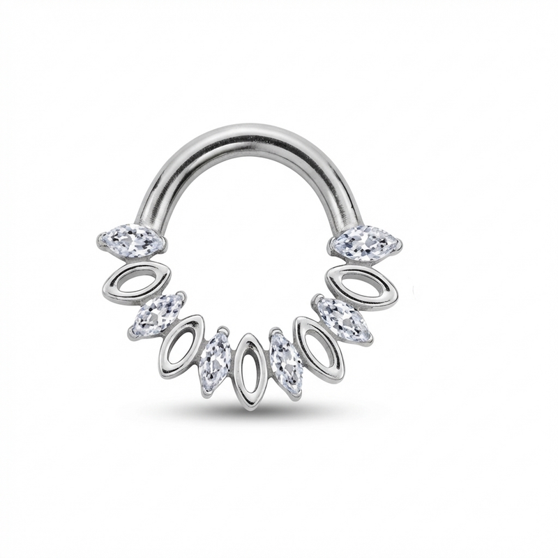 Piercing con zirconi in Titanio G23 - Piercing per Lobo, helix, daith, septum