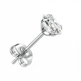 Orecchino con zircone rotondo in Titanio F136 - Orecchino per lobo