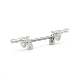 Piercing da Capezzolo in Acciaio Chirurgico 316L con Design Doppia Pistola
