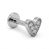 Piercing a Cuore con Zirconi in acciaio chirurgico 316L