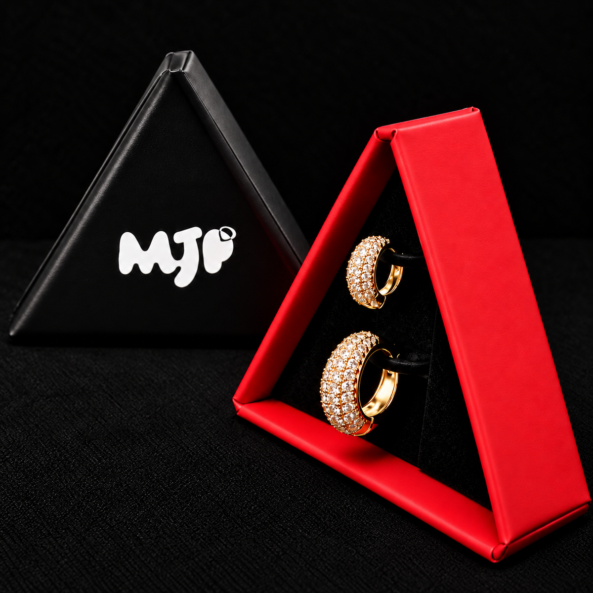 Set Coppia Cerchietti a goccia color Oro con Zirconi in Argento 925 – Misure 8+10 mm / 10+12 mm