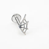 Piercing con ragnatela in Titanio G23- Piercing per Lobo, helix, forward helix, conch, flat, tragus