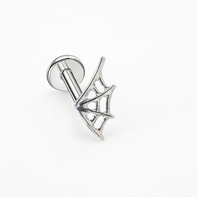 Piercing con ragnatela in Titanio G23- Piercing per Lobo, helix, forward helix, conch, flat, tragus